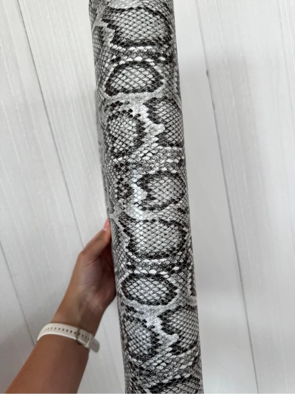 Snake-Print Chain Handle Clutch - Black & White